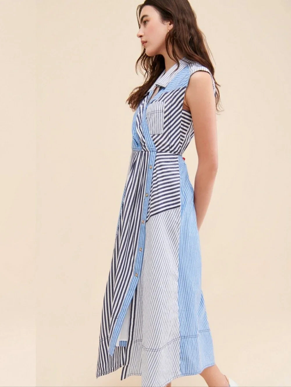 Pilcro Reworked Muscle Midi Dress